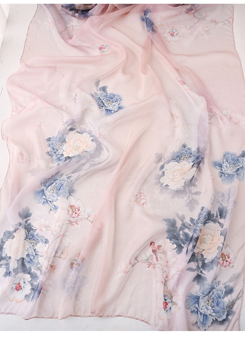 Hangsilu Silk Scarf for Women, Mulberry Silk Lightweight Chiffon Shawl, High-End Birthday Gift, Mid-Autumn Festival Present for Girls, Mothers And Elders 11