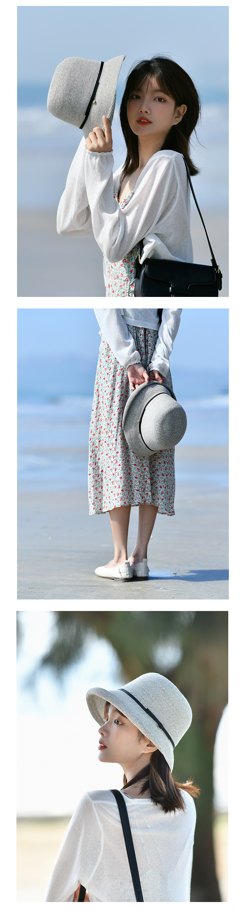 Siggi Straw Hat for Women, Vacation Retro Fresh Sun Protection Hat, Foldable UV-Resistant Bucket Hat, Cool Cap, Gift Idea 4