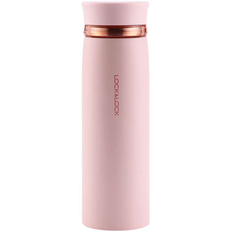 LOCK&LOCK Feite Rotating Lid Lightweight Cup, Insulated Mug for Men And Women Students, Tea Cup, Pink, 450ml, LHC4131PIK