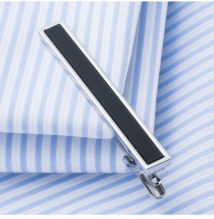 GLO-STORY Necktie Clip for Men, Formal Necktie Clip, Fashionable Minimalist Business Necktie Clip Gift Box Set MLJ934062 Silver A 24