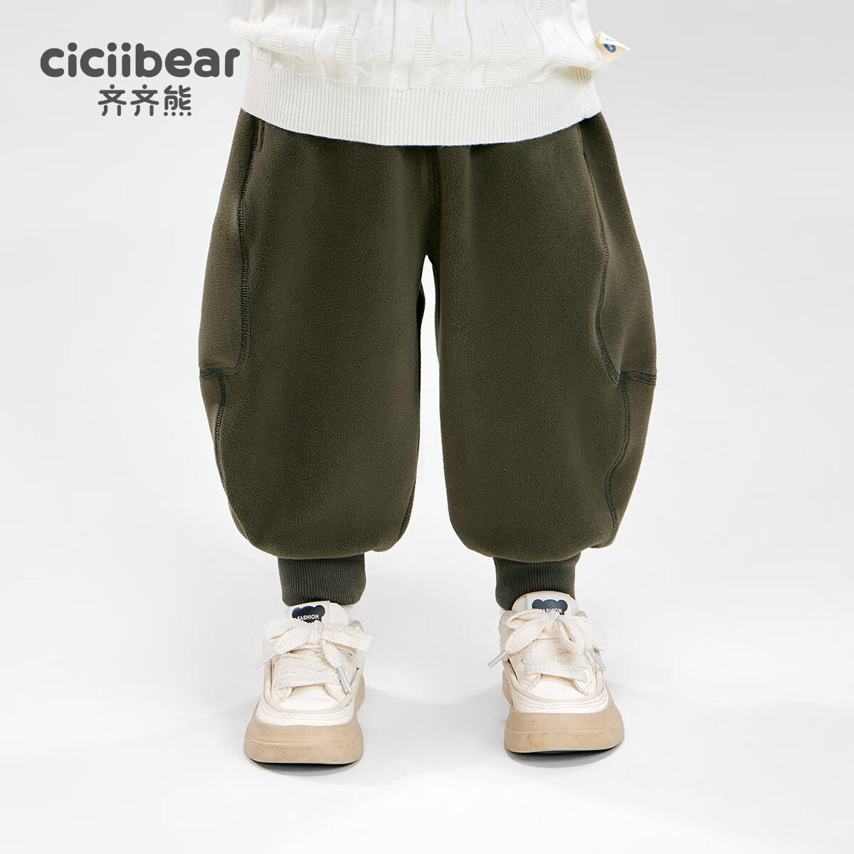 Ciciibear Anti-Pilling Static-Resistant Double-Sided Fleece Thickened Warm Pants for Baby Boys Winter