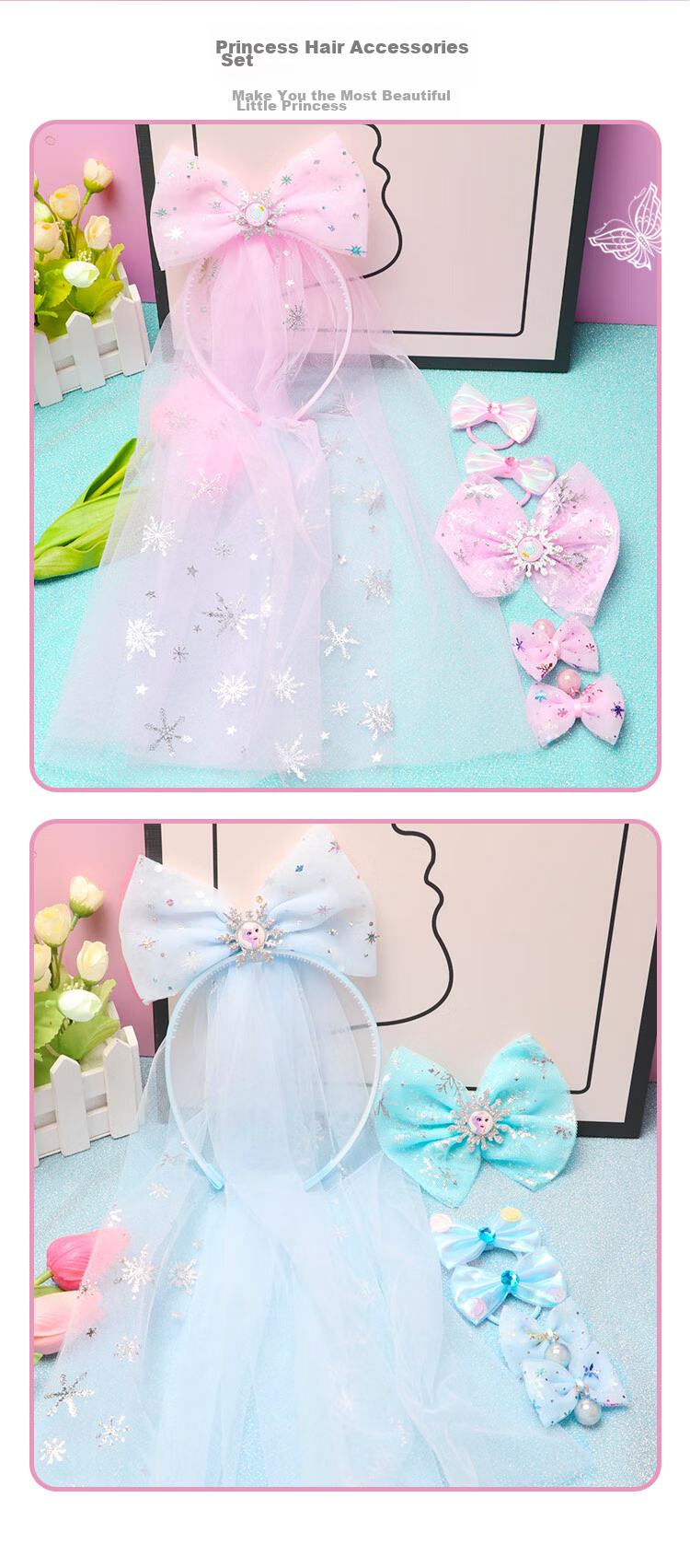 Disney Children's Jewelry Gift Box Set, Girls' Birthday Present, Princess Pretend Play Toys, Frozen DIY Handmade Beading 2