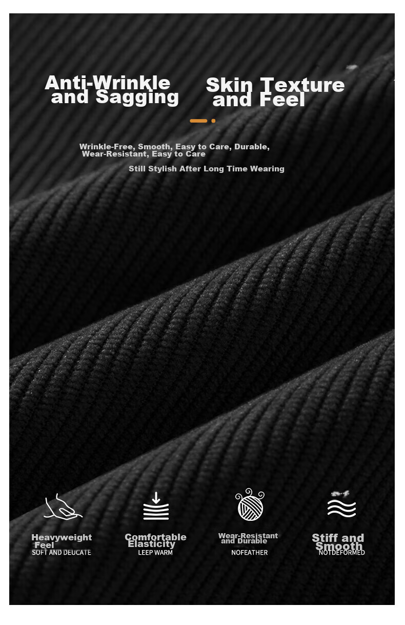 Huili Corduroy Pants for Men, Spring And Autumn New Style, Loose Straight Wide-Leg, Casual Sports Trousers, Long Pants, Black, 3XL 5