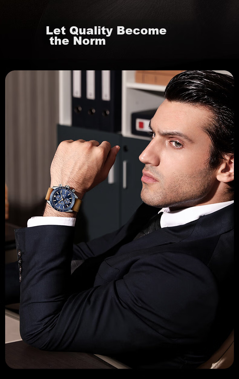 TSAR BOMBA Benyar Men's Quartz Watch Casual Business Self-Gift for Boyfriend, Student Exam Watch Father's Day Gift 3