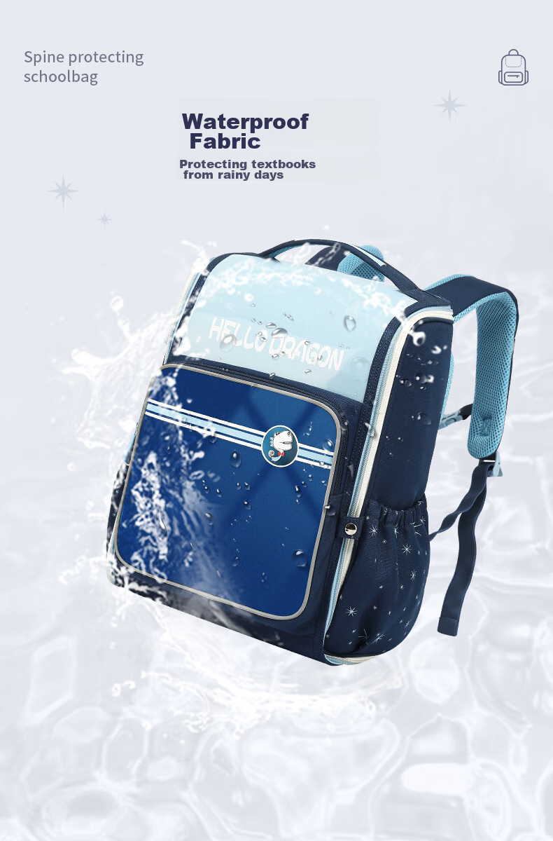 Herder Lightweight Spine-Protecting Backpack for Primary School Students, British Style, for Grades One to Six, Lightweight, Anti-Gravity Elastic Weight-Reducing Backpack 15