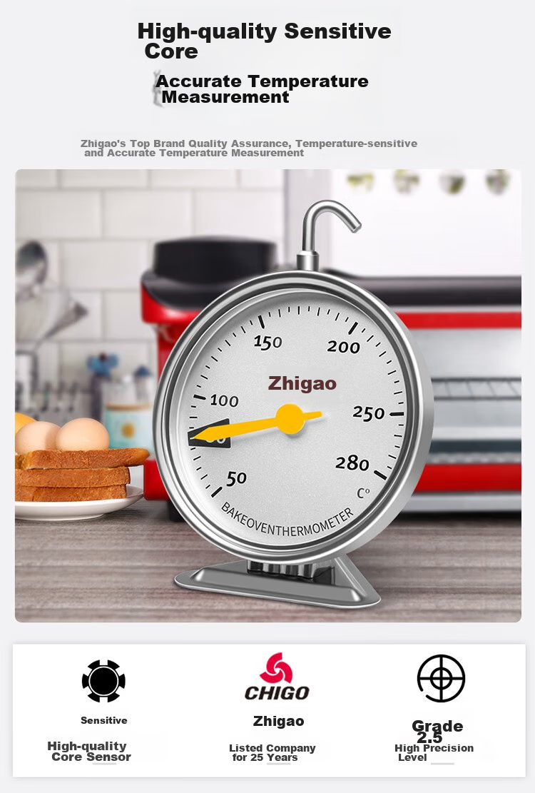CHIGO Deep-Frying Thermometer, Baking Water Temperature Gauge, 304 Stainless Steel, Precise Kitchen-Specific High-Precision Heat-Resistant 7