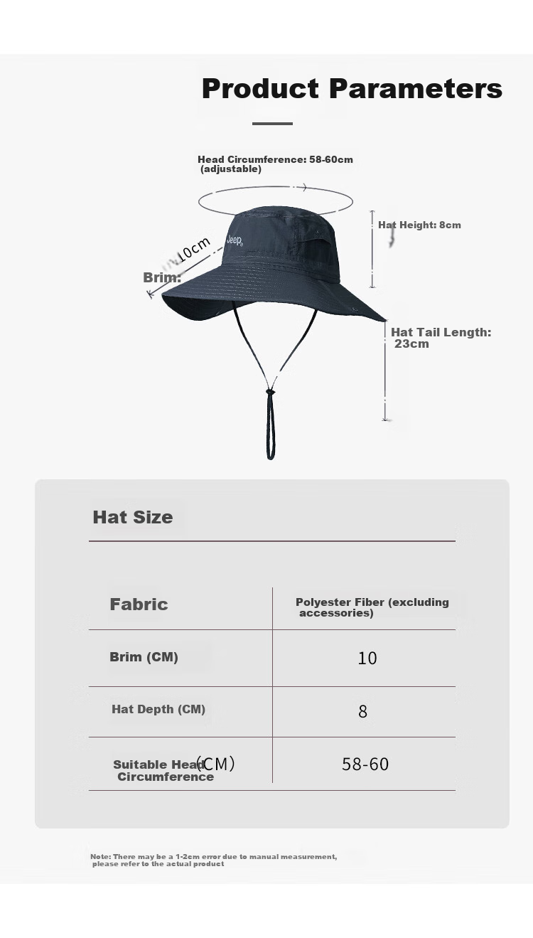 JEEP Sun Protection Hat for Men, Sun Visor Cap, Fisherman Hat, Fishing And Hiking Hat, Summer Outdoor Hat for Men, Dark Spring Gree 7