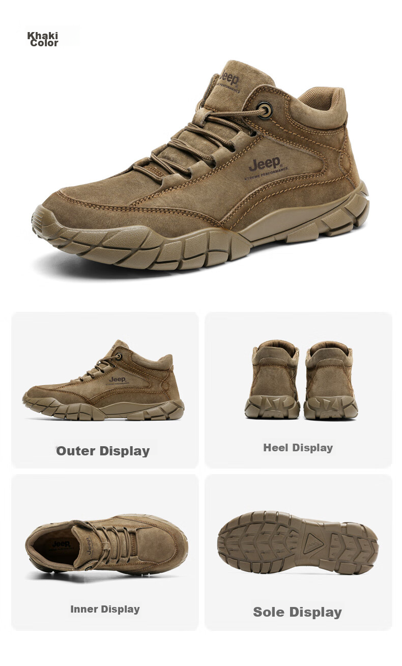 Jeep Hiking Shoes for Men, Sports Running Shoes, Warm And Cold-Resistant, Outdoor Casual Shoes, Non-Slip, Wear-Resistant, Foot-Protecting Mountaineering Shoes 1120 23