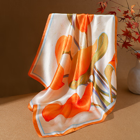 Hangsifu Silk Scarf, Mulberry Silk Neck Scarf for Women, Inner Wear, Neck Protection, Small Square Scarf, Scarf, Practical Birthday Gift for Mom