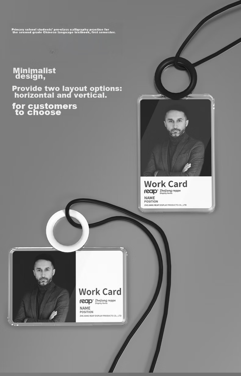 Reap Work Badge Holder with Lanyard, Card Holder for Employee ID Cards, Meal Cards, Bus Cards, Access Control Cards, Name Tag, Chest Badge, Transparent Work Card, Horizontal Style White 7126 - 1 Piece 4