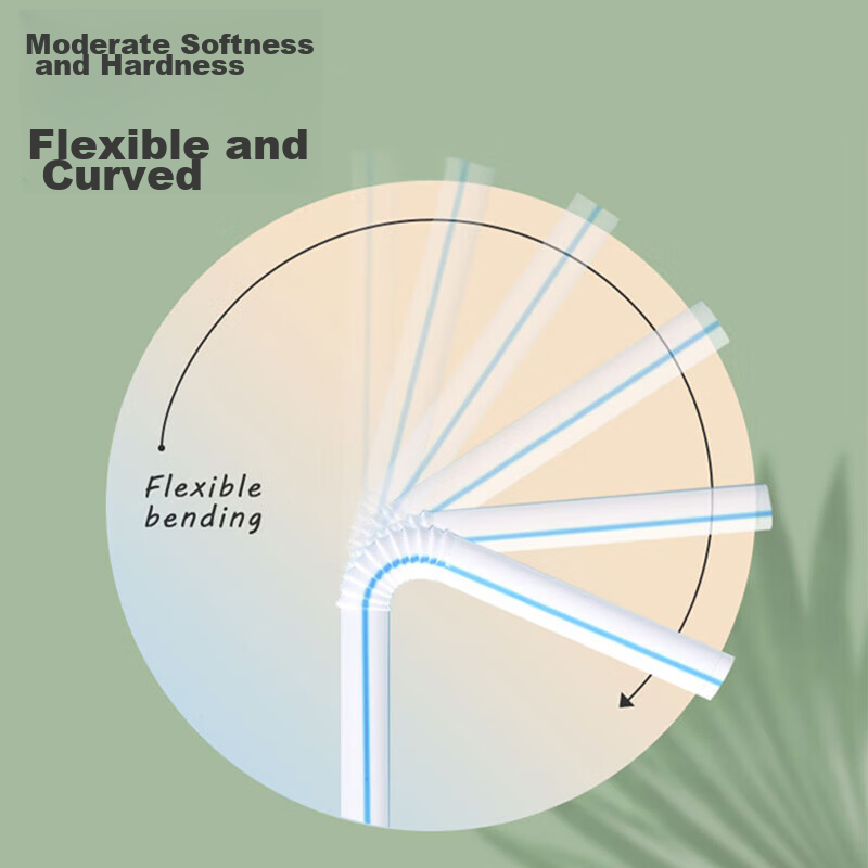 Camellia Disposable Straws, Bendable, for Milk Tea And Coffee Mixing, Food-Grade, Suitable for Children, Elderly, And Pregnant Women, 80 Pieces