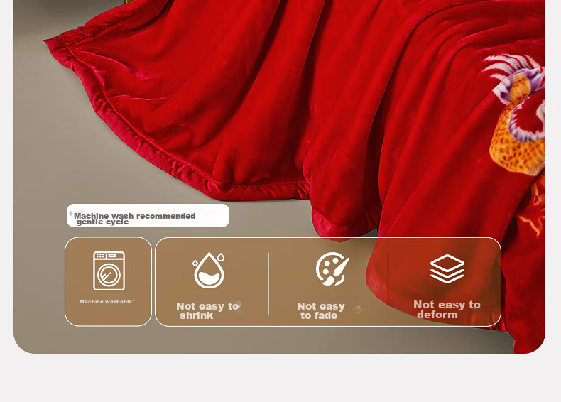 Shuixingjiafang Wedding Blanket, Wedding Bedding, New Marriage Gift, Medium-Thick Lashar Carpet, 180×230cm, Dragon And Phoenix Auspicious Desig 19