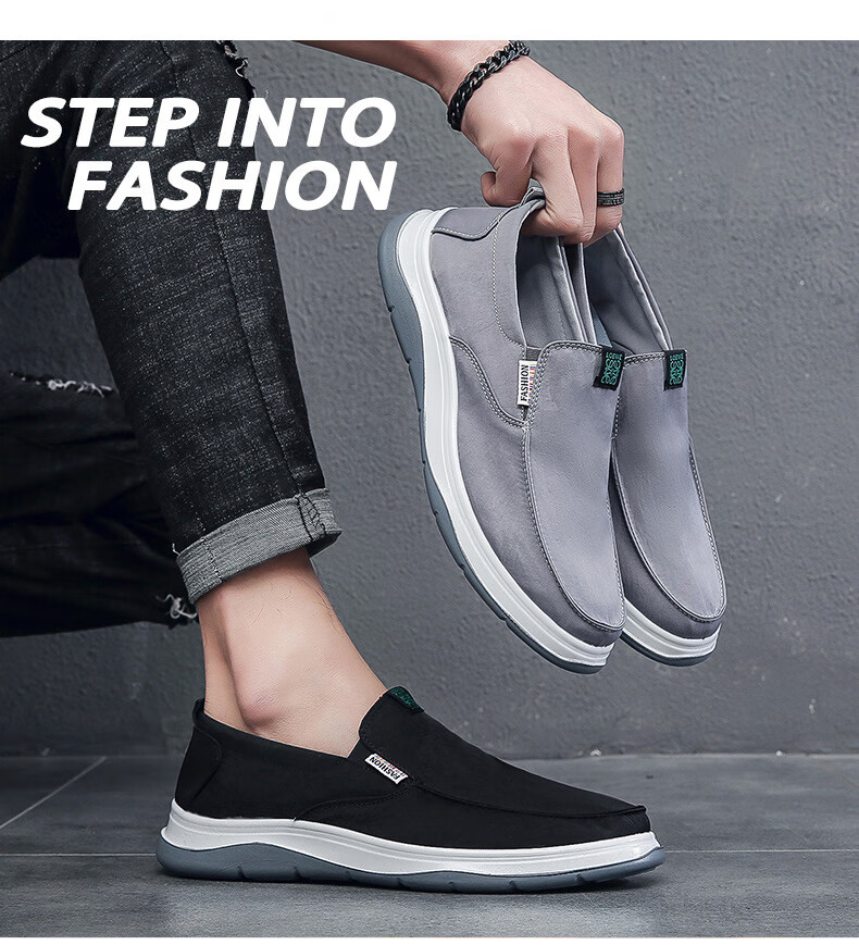 Weizhi Old Beijing Cloth Shoes Slip-On Loafers Casual Canvas Shoes for Men WZ1041 Size 39 3