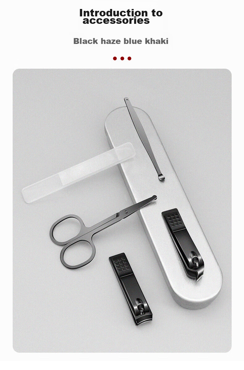 CIIYIIMEN Sharp And Durable Nail Clipper Set, Complete Tool Kit Including Nail Clippers, Nail Nippers, Nose Hair Trimmers, Manicure Tools, 5-Piece Set 2