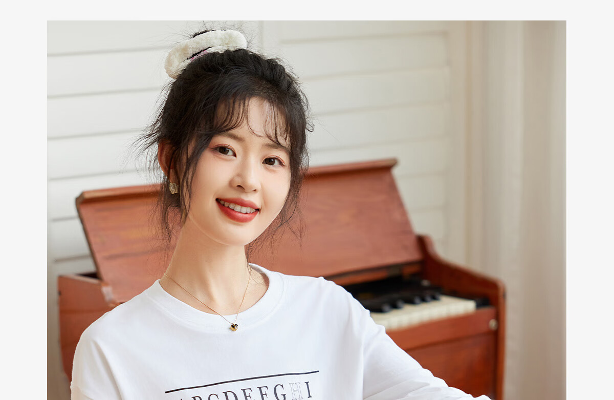 Halo Queen Women's Long Sleeve Cotton T-Shirt Spring Autumn Round Neck Letter Bow Print Casual Base Shirt New H143T2009 10