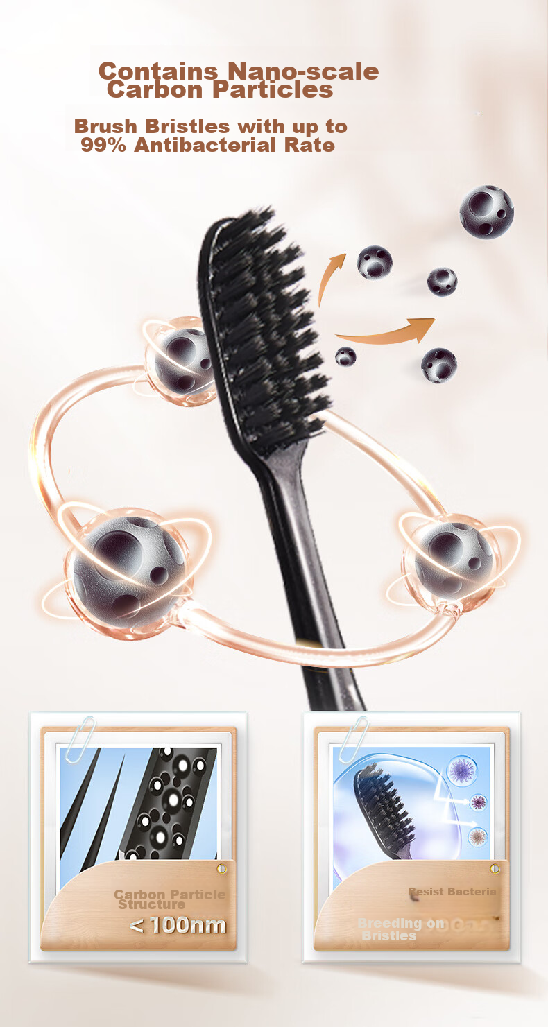 DARLIE Original Black Soft Bristle Toothbrush for Adults Deep Cleaning Tongue Coating 2-Pack Portable (Random Style) 4