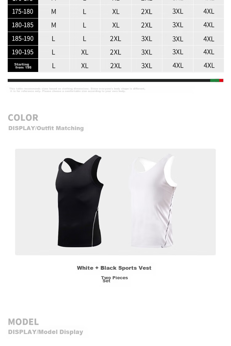 FANDIMU Men's Sports Running Tank Top, Tight-Fitting Breathable Comprehensive Training Fitness Basketball Sleeveless T-Shirt Top, Two-Piece Set 9