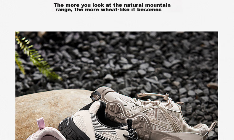 CAMEL Brand, Cute And Adorable Women's Outdoor Thick-Soled Casual Shoes, Versatile Hiking And Mountaineering Shoes, P24A245634, Apricot Color, Size 37 8