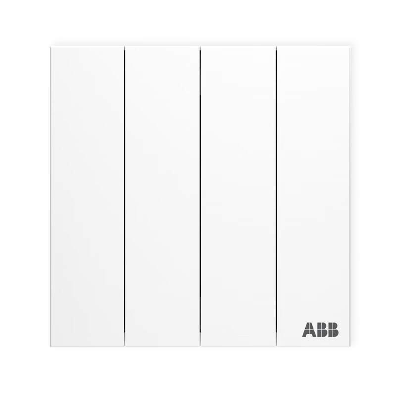 ABB Switch Socket Panel, Yingzhi Series White Four-Gang Single Control Switch, CA104