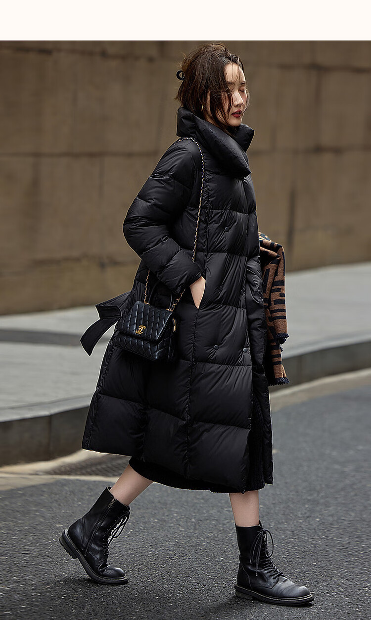 Dme [Urban Light Outdoor] Winter 400T Spring Yafang Pressure-Elastic Fluffy 90% Duck Down, Large Lapel down Jacket for Wome 16