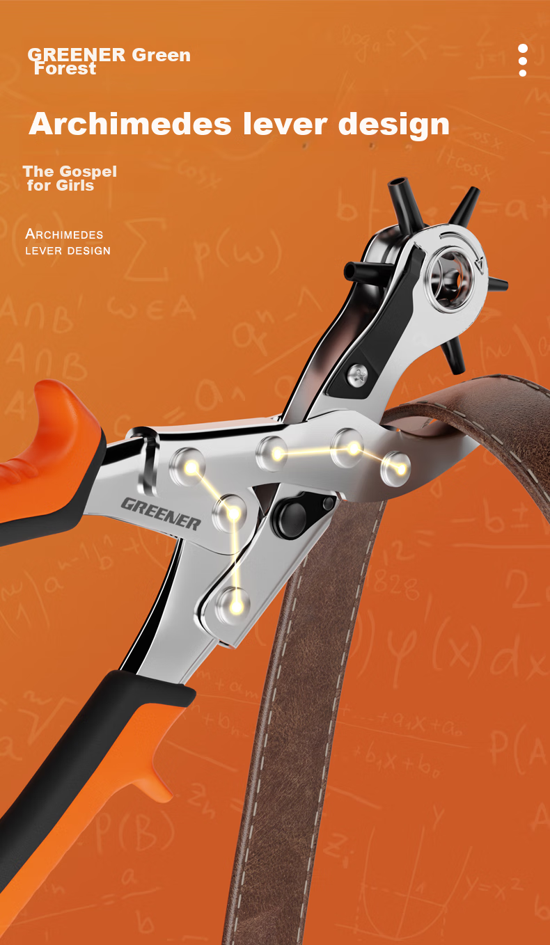GREENER Belt Hole Puncher, Labor-Saving Hole Punching Tool for Home Use, Belt Hole Punch Pliers, Shoe And Pants Strap Hole Puncher, Watch Strap Hole Puncher 2