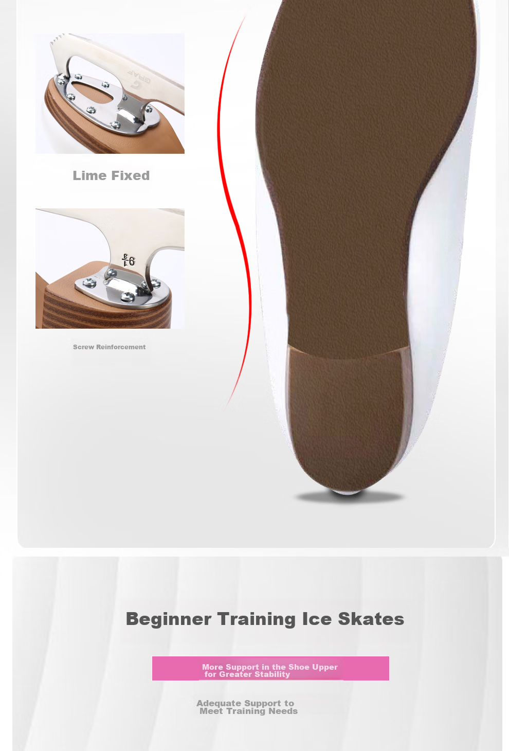 GRAF Swiss Figure Skating Shoes, Children's Ice Skates, Adult Beginner Professional Ice Skates, U50 Pro Size 35 8