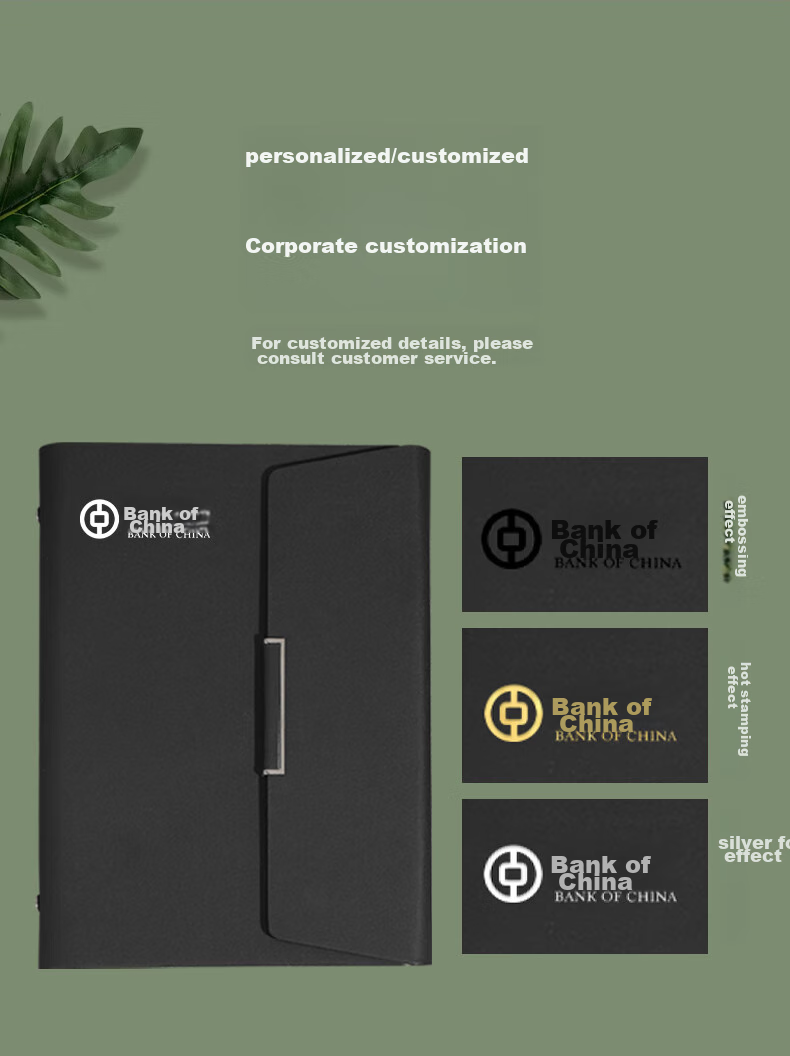 TENGXIONG Notebook A5 Simple High-End Journal, Multifunctional Tri-Fold Loose-Leaf Notebook Gift Box, Customizable Detachable Meeting Office Supplies, Corporate Business Gift Customizable Logo 3