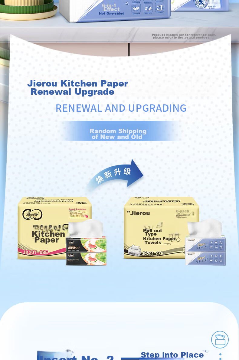 C&S Kitchen Paper Towels, 75 Sheets * 8 Packs, Thick Large Size, New Year Cleaning, Absorbent for Water And Oil Stains, Disposable Lazy Wipes 2