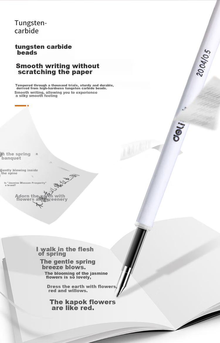 Deli [Best-Selling Product], Rotating Neutral Pen Refill, S99 Signature Pen Dedicated Refill, 0.5mm Black, 3 Pieces/box, S210 5