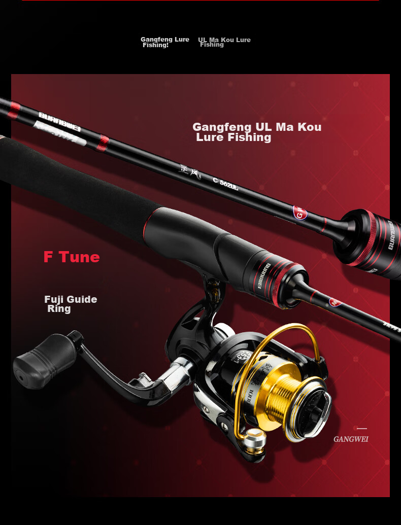 GW Fishing Rod Set, M2.1 Meter Gun Handle with Biaofeng Right-Handed Water Drop Reel, Versatile Long-Distance Casting for Topmouth Culter 4