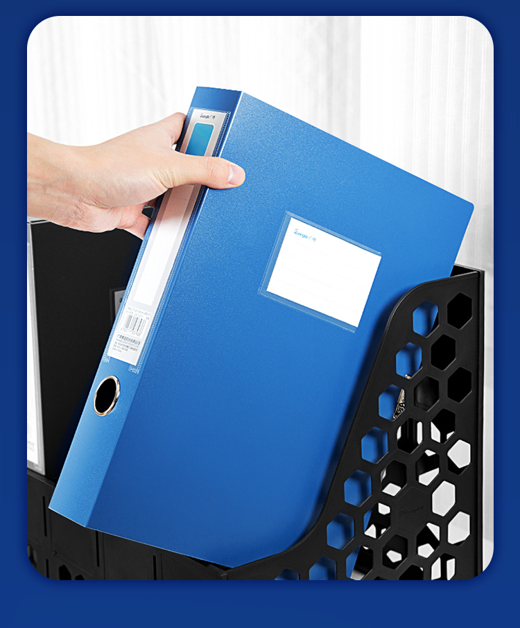 GuangBo 55mm A4 File Box Document Organizer with Velcro, Bright Blue, A88013 12