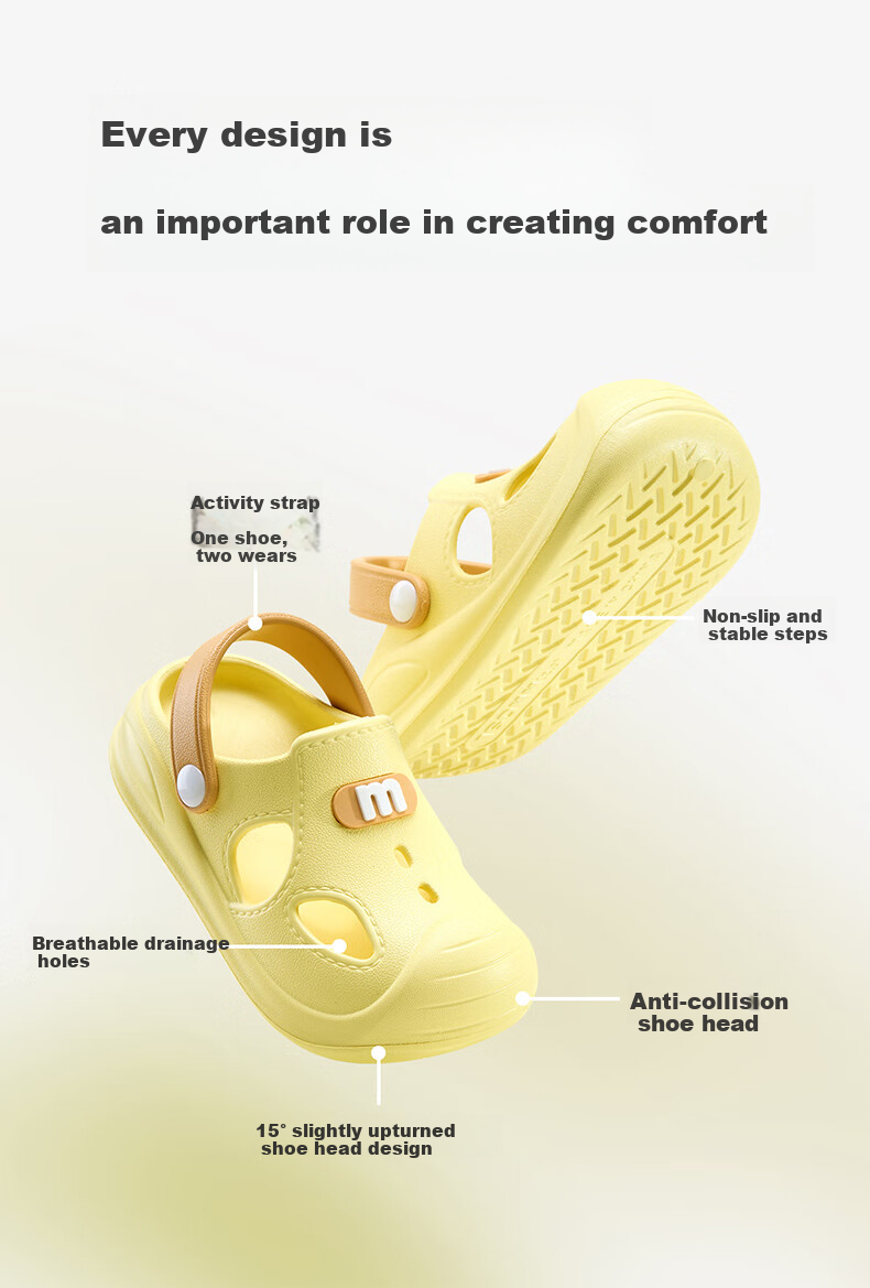 Cheerful Mario Boys' Summer Ventilated Sandals Outdoor Beach Slippers Baby Toddler Non-Slip Indoor EVA Children's Slippers 2