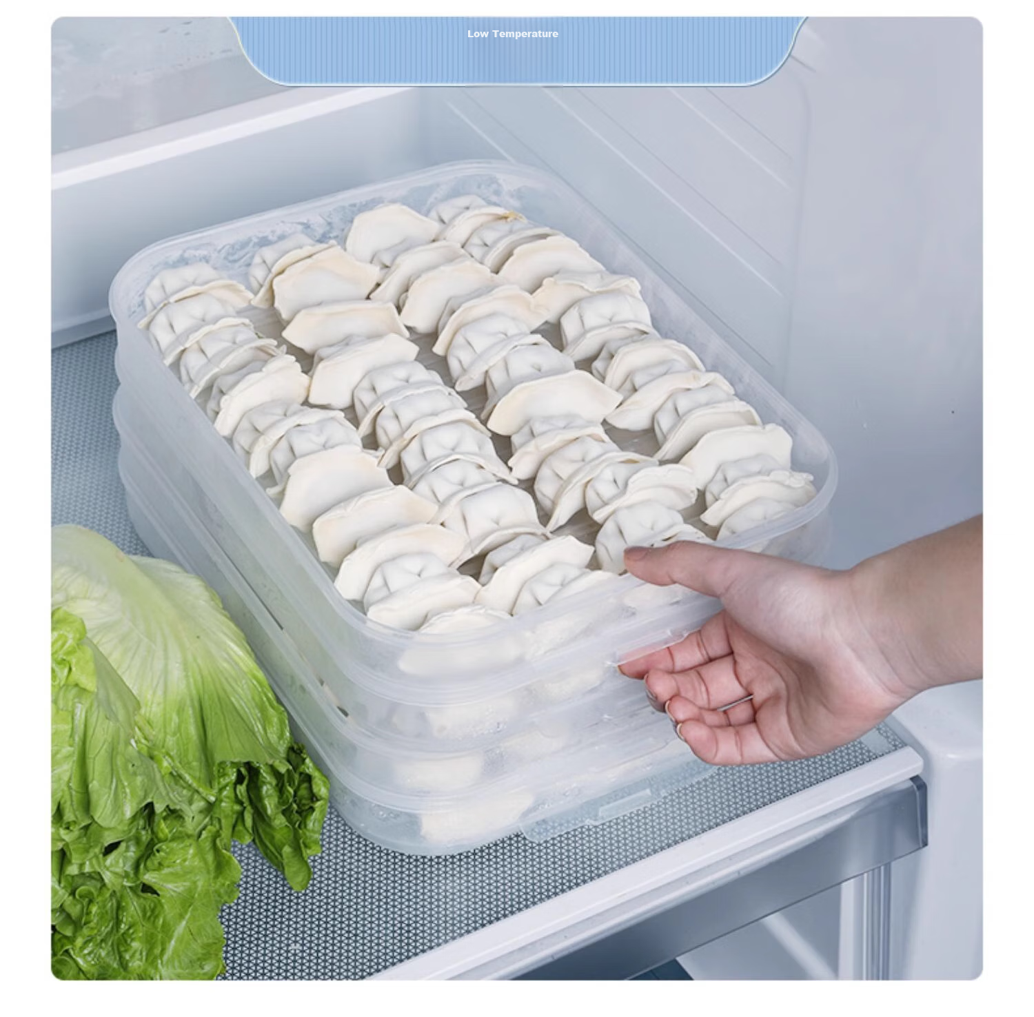Jiadu Dumpling Storage Box, Refrigerator Freezer Container, Food-Grade Frozen Box, Kitchen Egg Noodle Sealed Fresh-Keeping Box 4