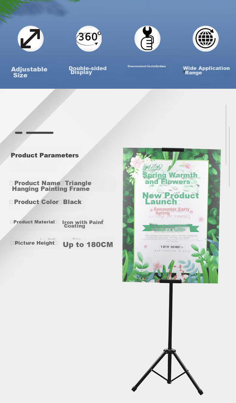 Touch Fish Adjustable Triangular Display Stand KT Board Advertising Poster Stand Wedding Photo Roll-Up Banner Hanging Picture Stand Standard Triangular Exhibition Stand 2