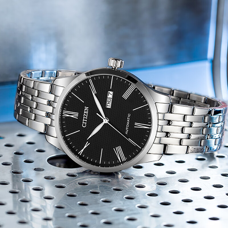 CITIZEN Watch for Men, Japanese And Korean Style, Automatic Mechanical Movement, Date Display, Steel Strap, Business Style, Gift for Boyfriend, NH8350-59E