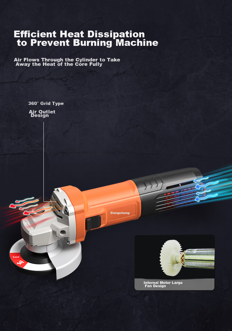 Dongcheng 1100W Angle Grinder 1100-100B Cutting Machine, Hand Grinder, Polisher, Multi-Functional Electric Tool 5