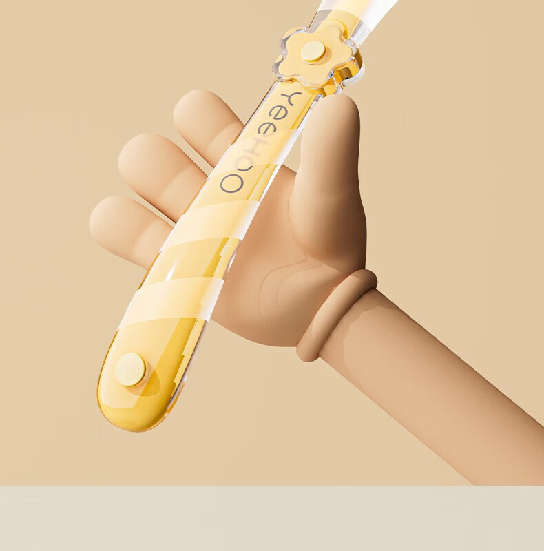 YEEHOO Silicone Spoon for Baby Food, Infant Feeding Spoon, Newborn Water Feeding Silicone Soft Spoon, Tableware for Milk And Rice Powder - Maple Yellow 15