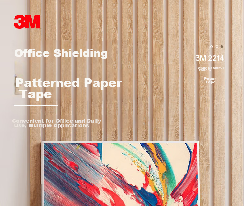 3M 2214 White Masking Tape, DIY Sticker Making, Heat Resistant for Office Home Decoration, Daily Use Car Spray Painting Masking Tape, No Trace Paint Fixation Protection, 20mm*50m, 1 Roll 1