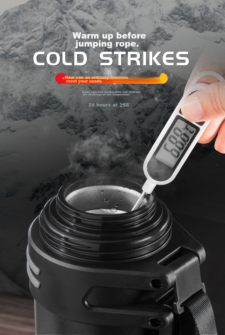 Cille Large Capacity Travel Kettle 304 Stainless Steel Household Electric Kettle Car-mounted Vacuum Outdoor Insulated Water Bottle Black 1.9L 5