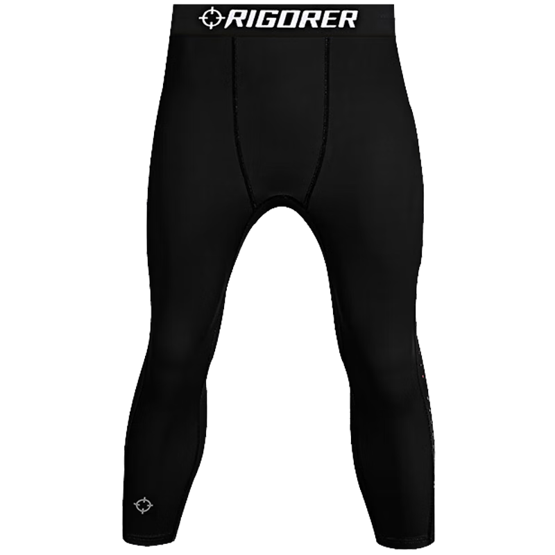 RIGORER Men's Compression Shorts for Sports Training, Seven-Point Compression Pants, Sweat-Wicking Breathable Quick-Dry Elastic Running Basketball Fitness Shorts for Me
