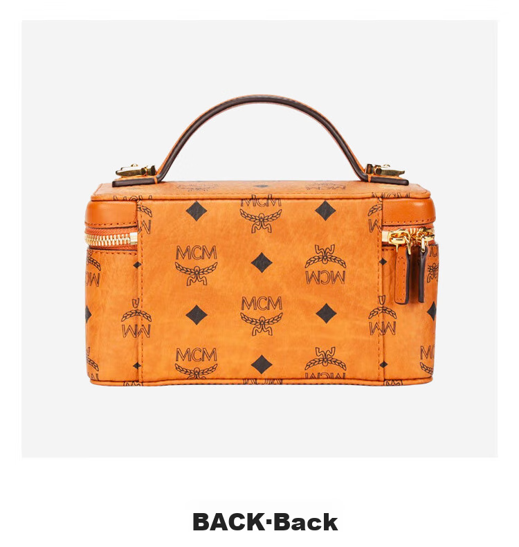MCM ROCKSTAR Medium Handbag, Crossbody Bag, Makeup Bag, Box Bag, Cognac Color, Gift 6