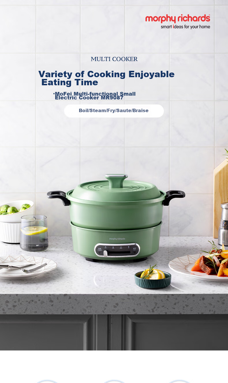 Morphyrichards Electric Hot Pot, Multifunctional Cooking Pot, Original Accessories, MR1072 Dual-Sided Pot, MR9087 Dedicated 1