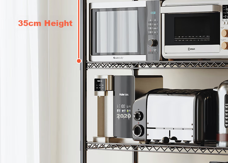 QIAONAMEI Kitchen Storage Rack, Floor-Standing Storage Shelf, Multi-Layer Shelving Unit, Household Organizer Rack, Living Room Storage Shelf, 60CM2392 11