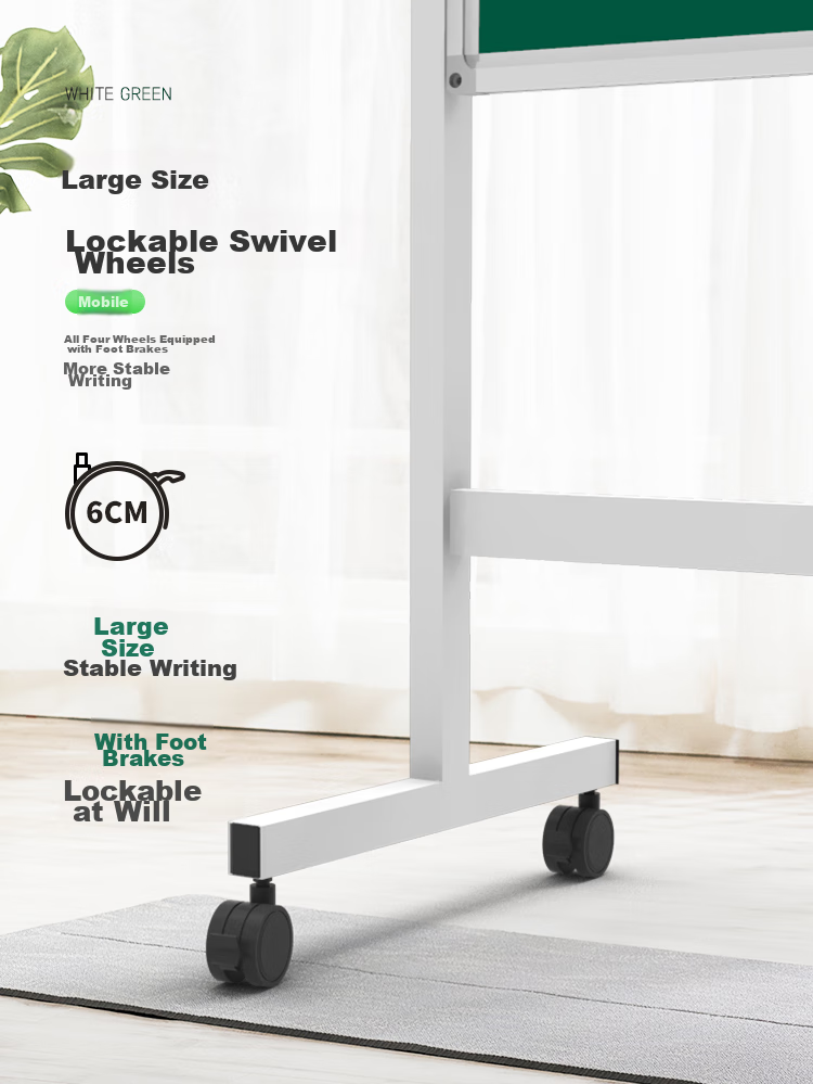 BBNEW 60*90cm Double-Sided Magnetic White And Green Board, Office Teaching Conference Classroom Double-Sided Chalkboard for Home Use, Children's Blackboard, Height Adjustable And Flip-able, NEWV-L6090 7