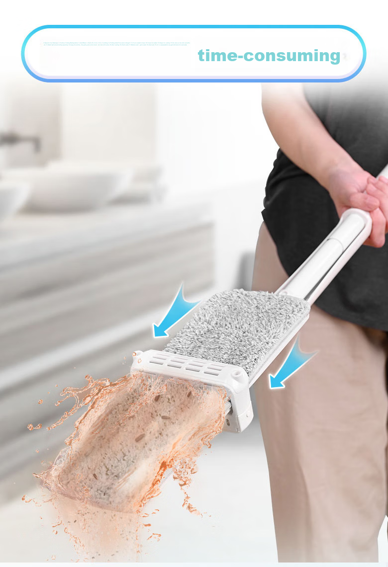 MIAOJIE Flat Mop Cloth, 33.5cm, 2 Pieces in Total, Qiao Jing Hands-Free Mop Replacement Cloth 8