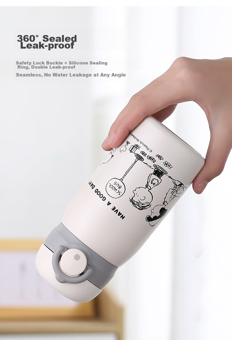 SNOOPY Insulated Mug, Small Capacity, 316 Stainless Steel, Mini Straw Pocket Cup, Compact Portable Water Bottle for Students, Men And Wome 12