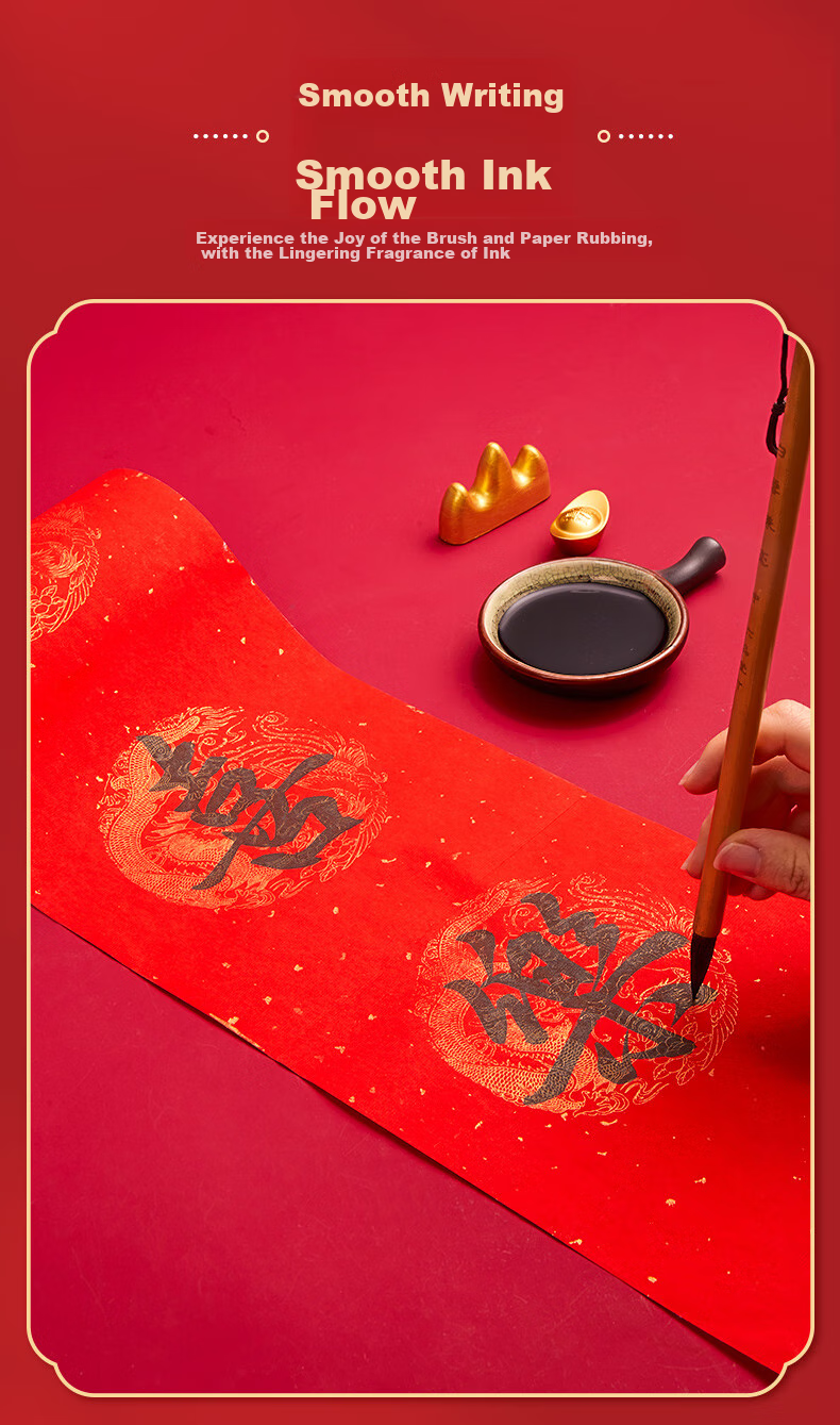 Liupintang Long Roll Daily Calligraphy Practice Paper, Small Regular Script Grid Half-Ripe Half-Mature Calligraphy Special Paper, Artwork Paper for Beginners' Handwriting Practice, Soft Pen Roll, Thickened Antique-Style Daily Calligraphy Paper, 20 Meters 11