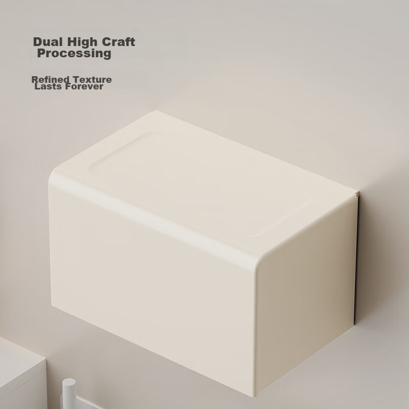 JD Jingzao No-Drill Tissue Box, Space Aluminum, Nail-Free Adhesive, Bathroom Storage, Toilet Roll Holder, Wall-Mounted Storage, Corner Shelf Other