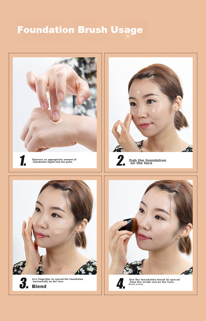 ILISYA No. 55 Magic Powder Foundation Brush, Flat-Top Makeup Brush, Seamless Makeup Brush 7