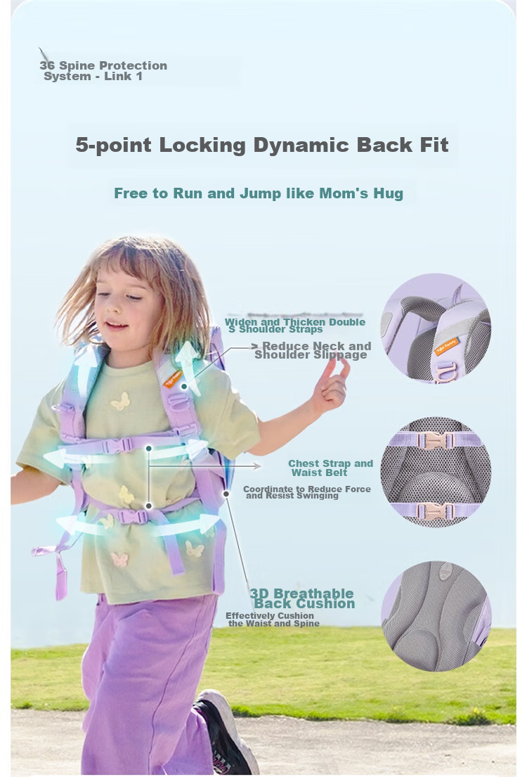 TigerFamily Backpack for Primary School Students Grades 1-3 Children's Spine-Protecting Lightweight Large-Capacity Shoulder Bag Backpack 11